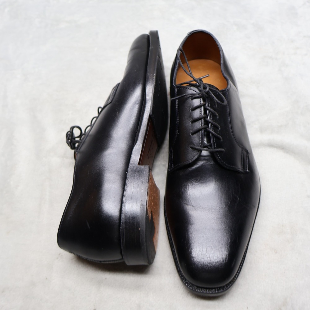 Polo Ralph Lauren Mens 8D Derby Shoes Black Asher Leather Lace Up Classic Dress